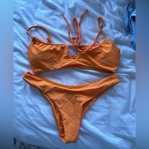 Cute bright orange bikini